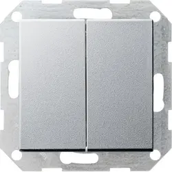 Gira drukvlakschakelaar rechtstaand wissel-wisselschakelaar Systeem 55 aluminium mat (286126)