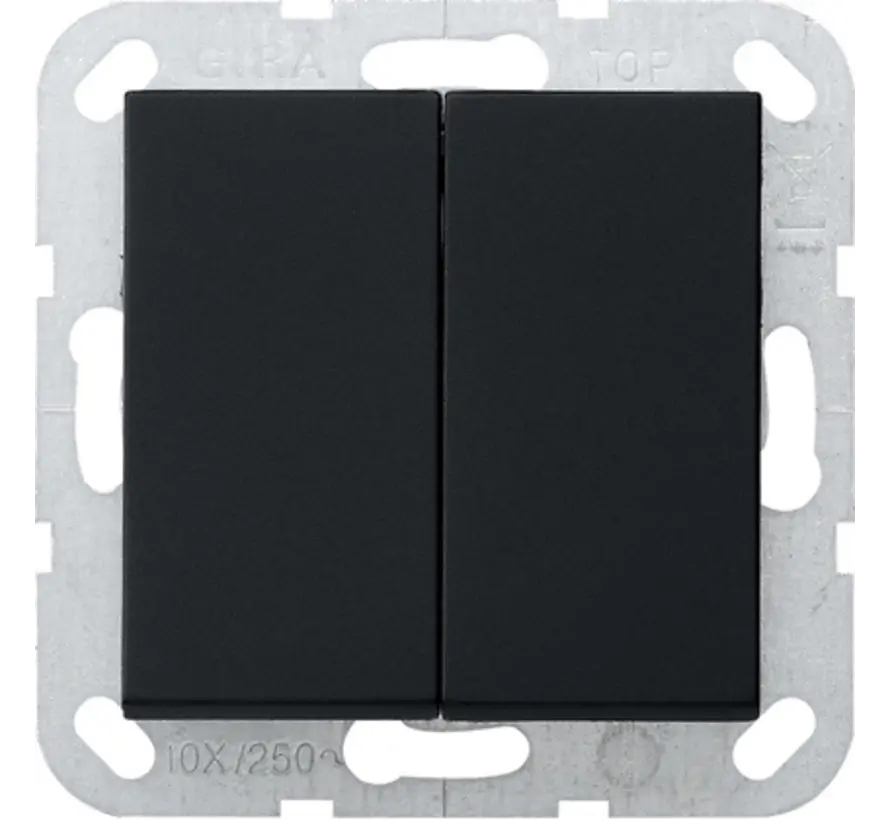 drukvlakschakelaar wissel-wisselschakelaar Systeem 55 zwart mat (0128005)