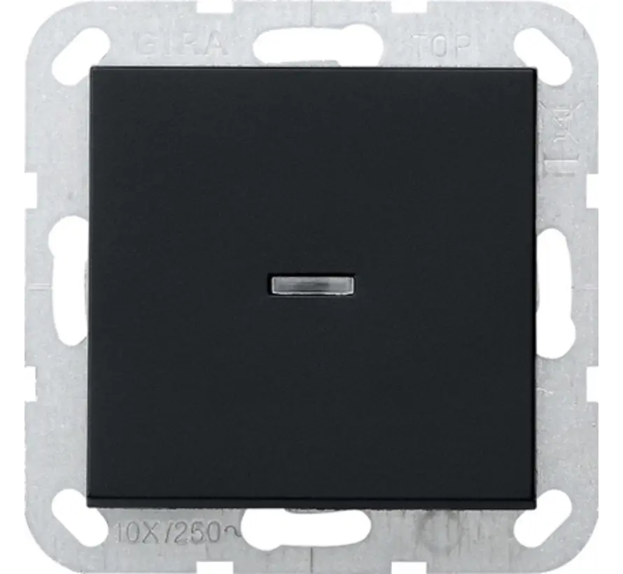 drukvlakschakelaar controleverlichting 1-polig Systeem 55 zwart mat (0136005)