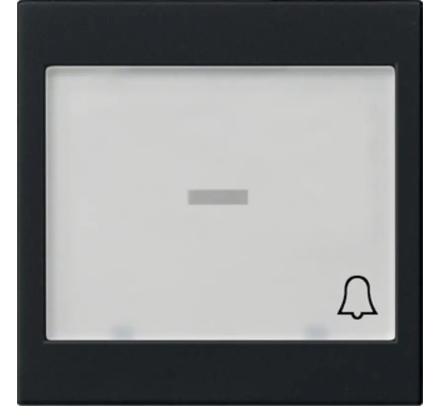 schakelwip controlevenster groot tekstkader symbool bel Systeem 55 zwart mat (0679005)