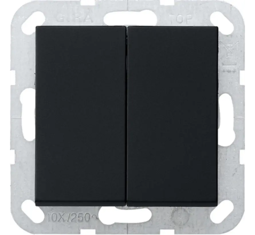 drukvlakschakelaar serieschakelaar Systeem 55 zwart mat (0125005)