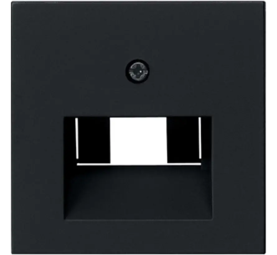 centraalplaat RJ45 wandcontactdoos 1- en 2-voudig Systeem 55 zwart mat (0270005)