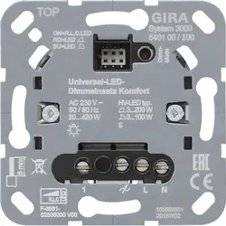 Gira Systeem 3000 tastdimmer universeel LED Comfort 3-100 Watt (540100)