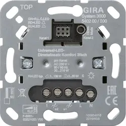 Gira Systeem 3000 serie tastdimmer universeel LED Comfort 3-100 Watt (540200)