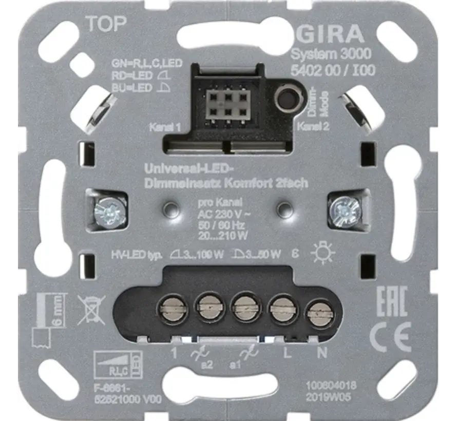 Systeem 3000 serie tastdimmer universeel LED Comfort 3-100 Watt (540200)