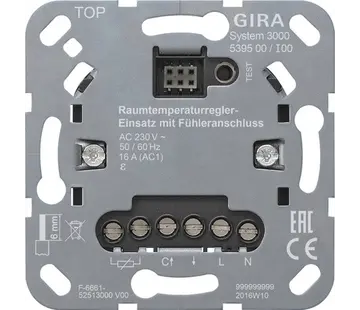 Gira Systeem 3000 kamerthermostaat basiselement met voeleraansluiting (539500)