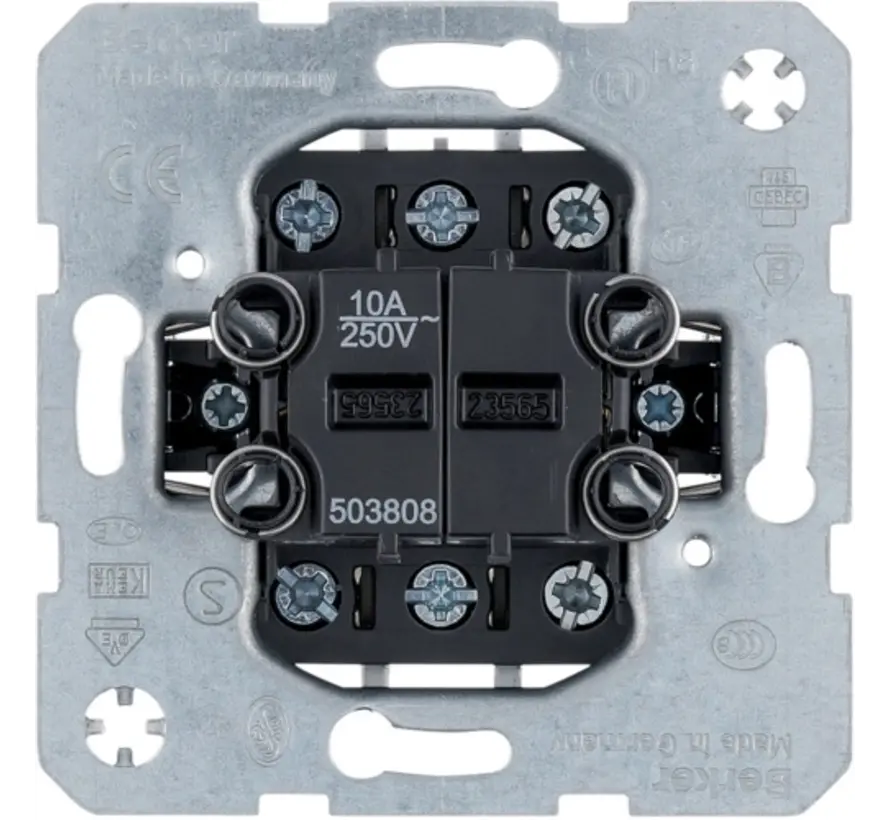 serie pulsdrukker 2x wisselcontact 10A met spreidklemmen (503808)