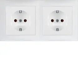 Berker wandcontactdoos 2-voudig randaarde compleet voorbedraad voor duo-inbouwdoos S1 wit mat (47209909)