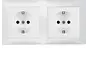 wandcontactdoos 2-voudig randaarde compleet voorbedraad voor duo-inbouwdoos S1 wit glans (47208989)