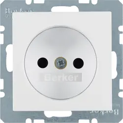 Berker wandcontactdoos zonder randaarde kindveilig S1/B3/B7 wit mat (6167331909)