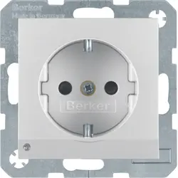 Berker wandcontactdoos randaarde kindveilig LED-orientatielicht S1/B3/B7 aluminium mat (41091404)