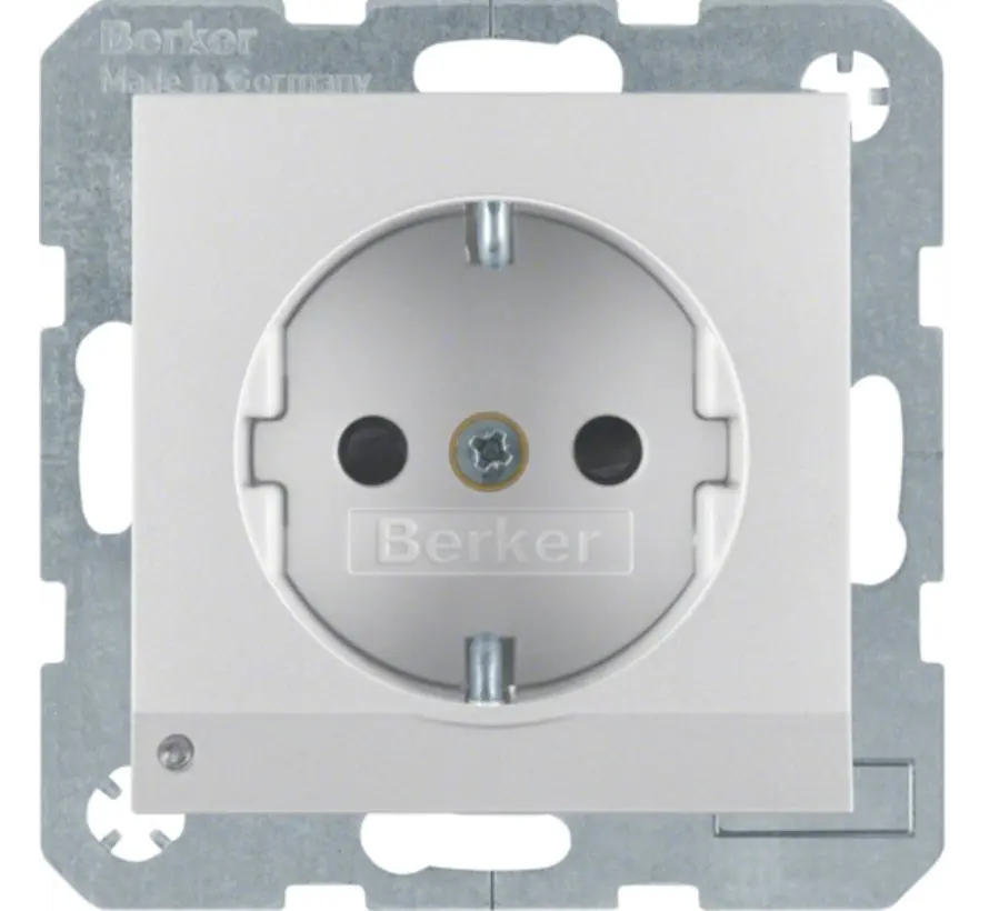 wandcontactdoos randaarde kindveilig LED-orientatielicht S1/B3/B7 aluminium mat (41091404)