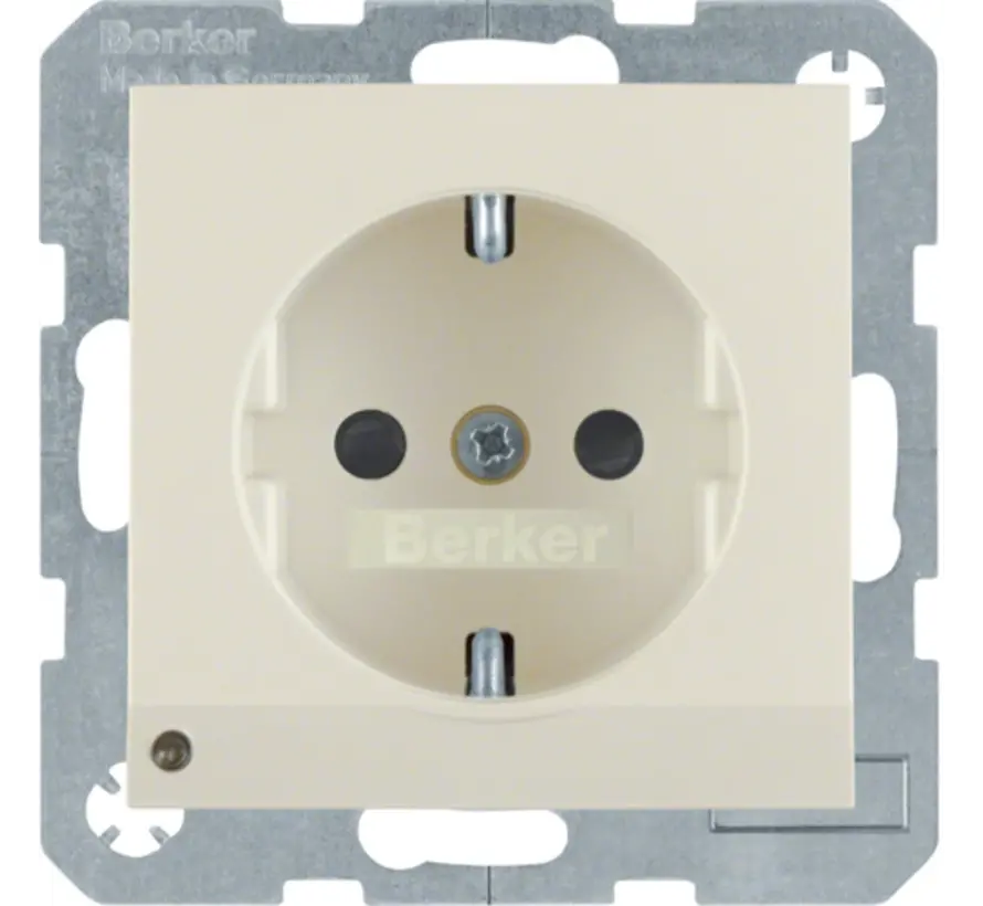 wandcontactdoos randaarde kindveilig LED-orientatielicht S1/B3/B7 creme glans (41098982)
