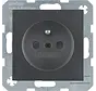 wandcontactdoos penaarde kindveilig S1/B3/B7 antraciet mat (6768761606)