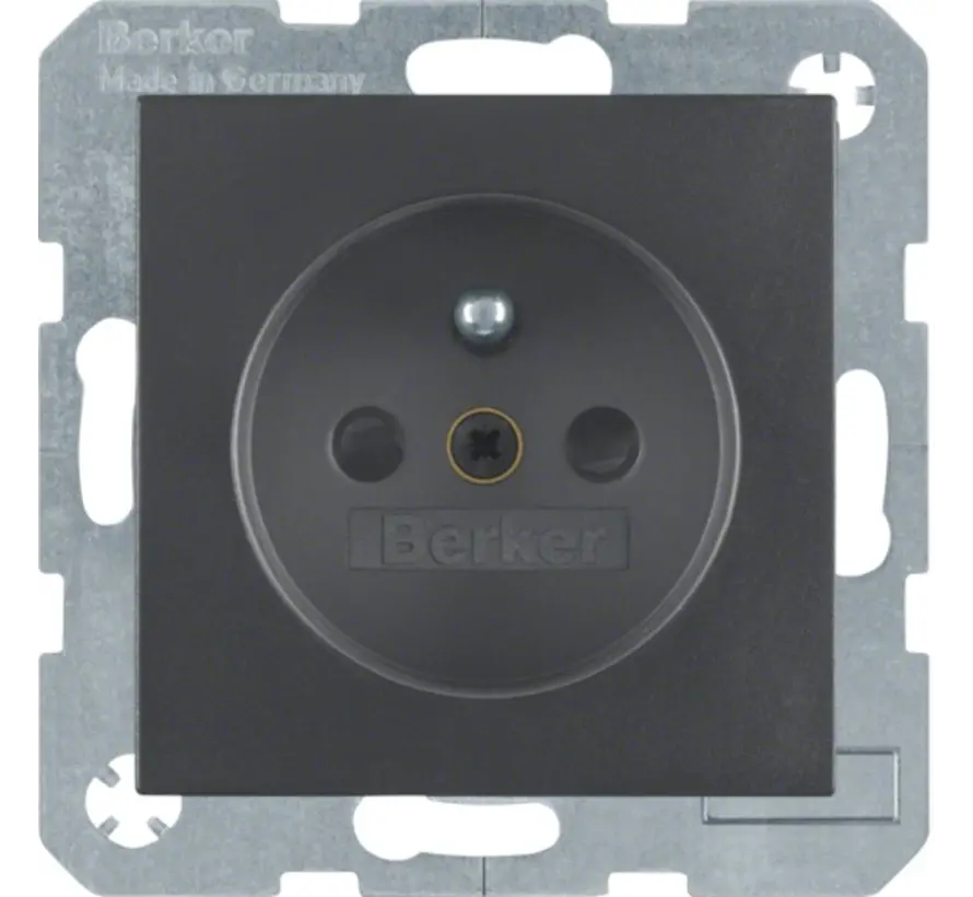 wandcontactdoos penaarde kindveilig S1/B3/B7 antraciet mat (6768761606)