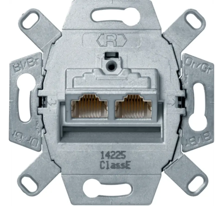 RJ45 data wandcontactdoos CAT6E 2-voudig (455501)