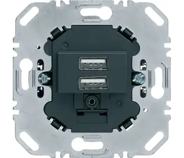 Berker USB-wandcontactdoos 2-voudig 3A antraciet mat standaard (260205)