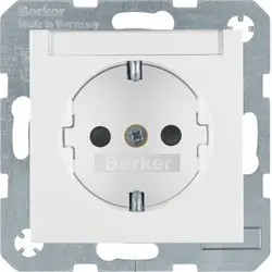 Berker wandcontactdoos randaarde kindveilig tekstveld S1/B3/B7 wit mat (47491909)