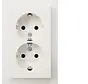 wandcontactdoos 2-voudig randaarde voor enkele inbouwdoos Q3 wit (47746099)