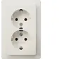 wandcontactdoos 2-voudig randaarde voor enkele inbouwdoos Q1 wit (47746089)