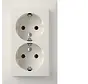 wandcontactdoos 2-voudig randaarde voor enkele inbouwdoos S1 wit mat (47741909)