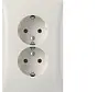 wandcontactdoos 2-voudig randaarde voor ovale 1,5 inbouwdoos S1 wit glans (47728989)