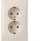 wandcontactdoos 2-voudig randaarde voor ovale 1,5 inbouwdoos S1 creme glans (47728982)