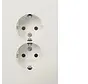 wandcontactdoos 2-voudig randaarde voor ovale 1,5 inbouwdoos Q3 wit (47726099)