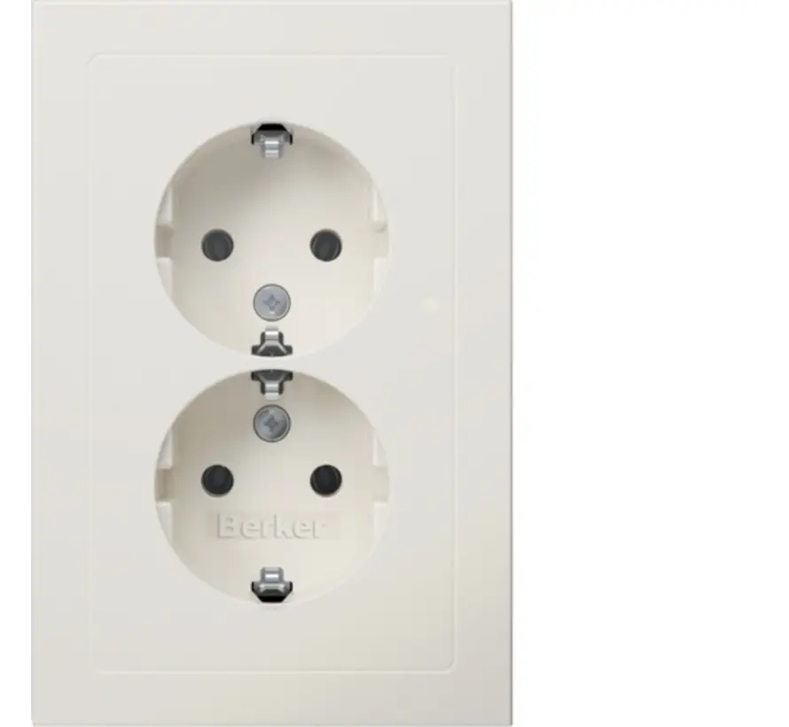 wandcontactdoos 2-voudig randaarde voor ovale 1,5 inbouwdoos Q3 wit (47726099)