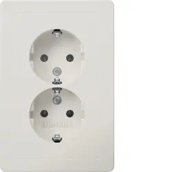 Berker wandcontactdoos 2-voudig randaarde voor ovale 1,5 inbouwdoos Q1 wit (47726089)