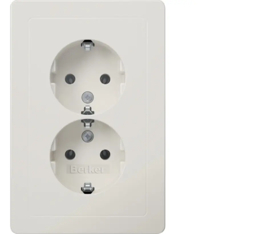 wandcontactdoos 2-voudig randaarde voor ovale 1,5 inbouwdoos Q1 wit (47726089)
