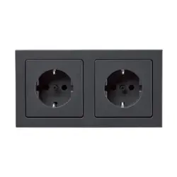 Berker wandcontactdoos 2-voudig randaarde compleet voorbedraad voor duo-inbouwdoos Q3 antraciet (47206096)