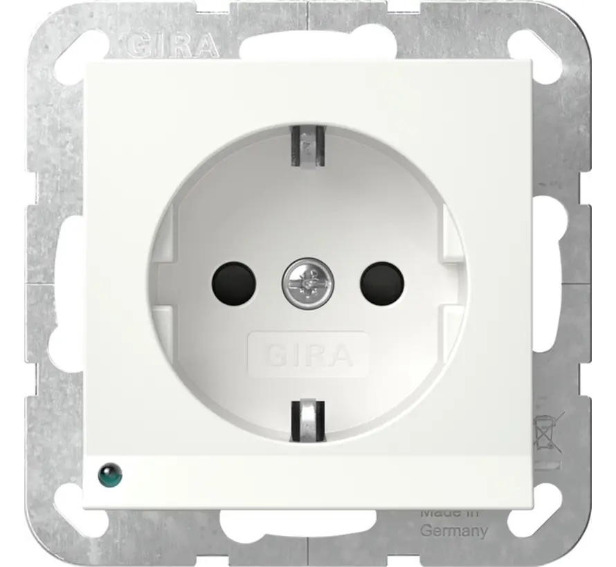 wandcontactdoos RA met verhoogde aanraakbeveiliging LED-orientatielicht Systeem 55 wit glans (417003)