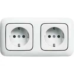 Busch-Jaeger wandcontactdoos 2-voudig randaarde voorbedraad voor duo-inbouwdoos Reflex SI (20-2 EUCJ-214-503)