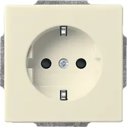 Busch-Jaeger wandcontactdoos randaarde steekklem kindveilig Future Linear creme glanzend (20 EUCKS-82)