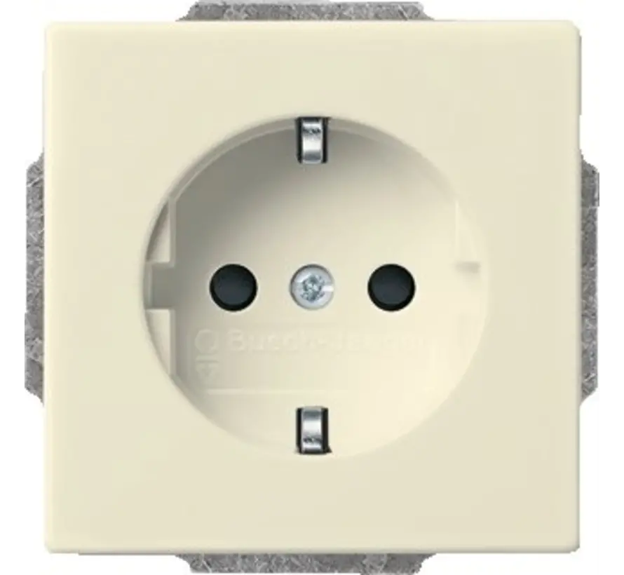 wandcontactdoos randaarde steekklem kindveilig Future Linear creme glanzend (20 EUCKS-82)