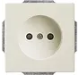 Future Linear wandcontactdoos zonder randaarde kindveilig creme glanzend (2300 UCRKS-82-503)