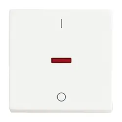 Busch-Jaeger schakelwip met rood controlevenster en opdruk 0–1 Future Linear studiowit mat (1788-884)