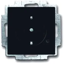 Busch-Jaeger wandcontactdoos randaarde kindveilig met orientatieverlichting Future Linear zwart mat (20 EUCBLI-885)