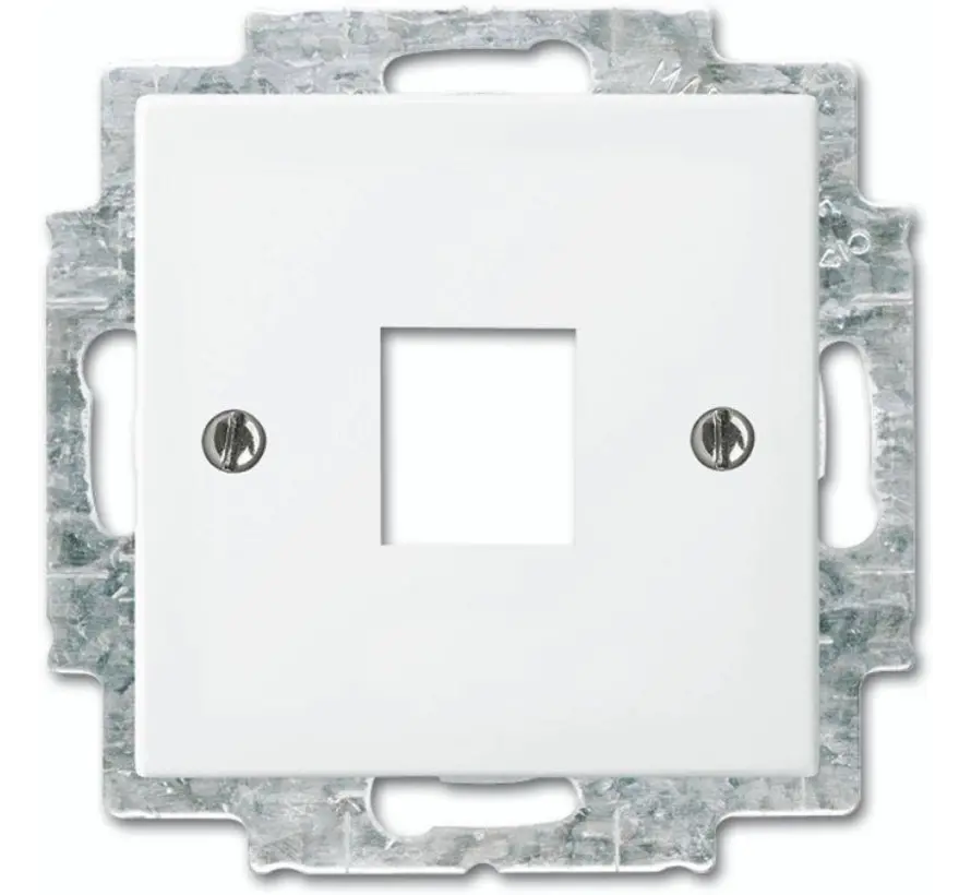 centraalplaat met draagring 1x modular jack Balance SI wit glans (2561-914)