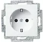 wandcontactdoos randaarde Safety+ met LED-oriëntatieverlichting Balance SI wit glans (20 EUCBLI-914)