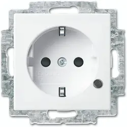 Busch-Jaeger wandcontactdoos randaarde Safety+ met LED-controleverlichting Balance SI wit glans (20 EUCBL-914)