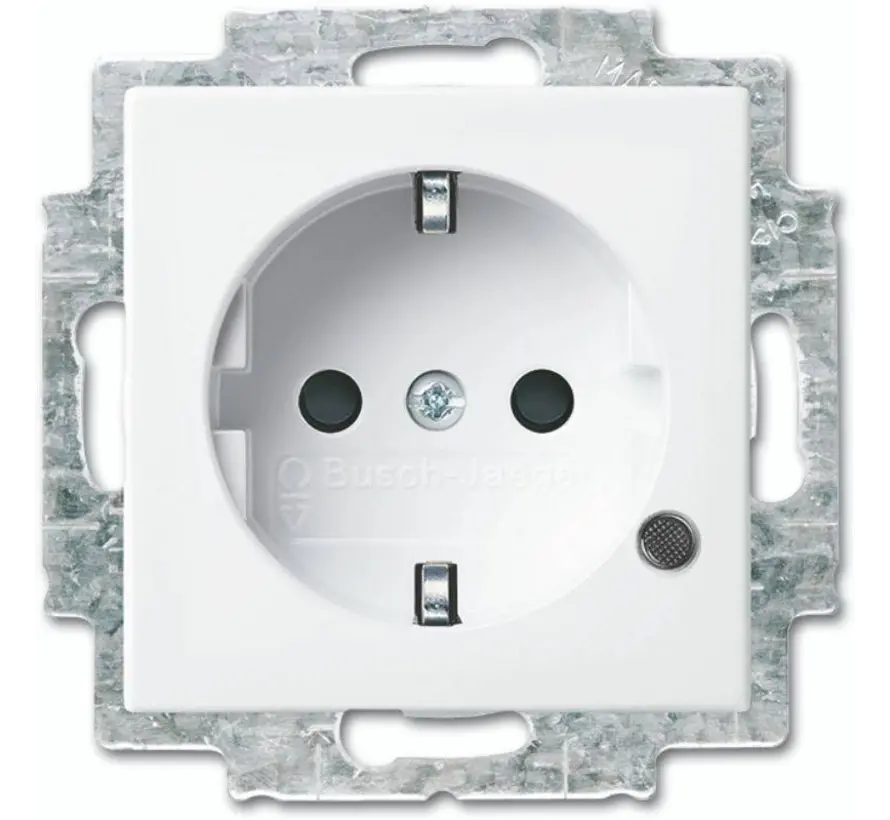 wandcontactdoos randaarde kindveilig met LED-controleverlichting Balance SI wit glans (20 EUCBL-914)