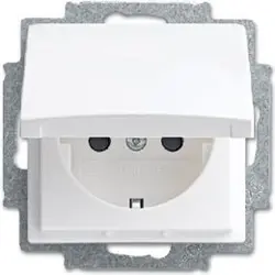 Busch-Jaeger wandcontactdoos randaarde met klapdeksel Balance SI wit glans (20 EUKR-914)