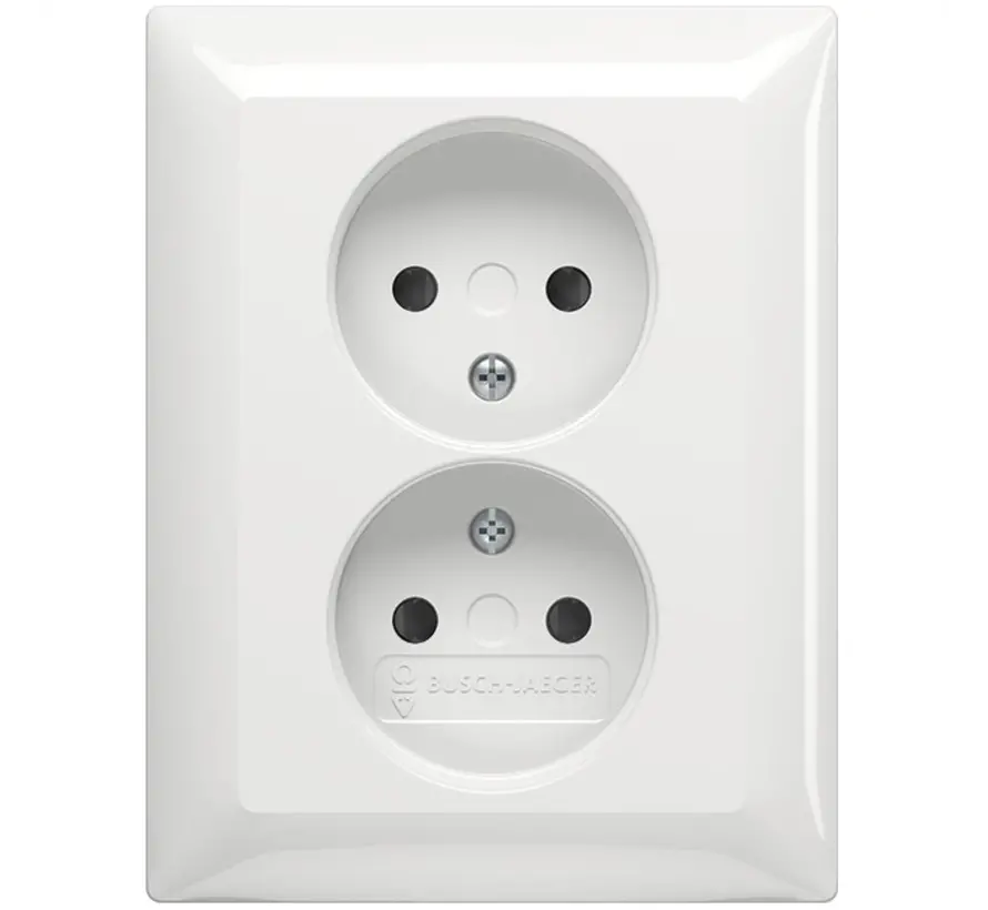 wandcontactdoos 2-voudig zonder randaarde kindveilig voor enkele inbouwdoos Balance SI (202 UJRB-914)