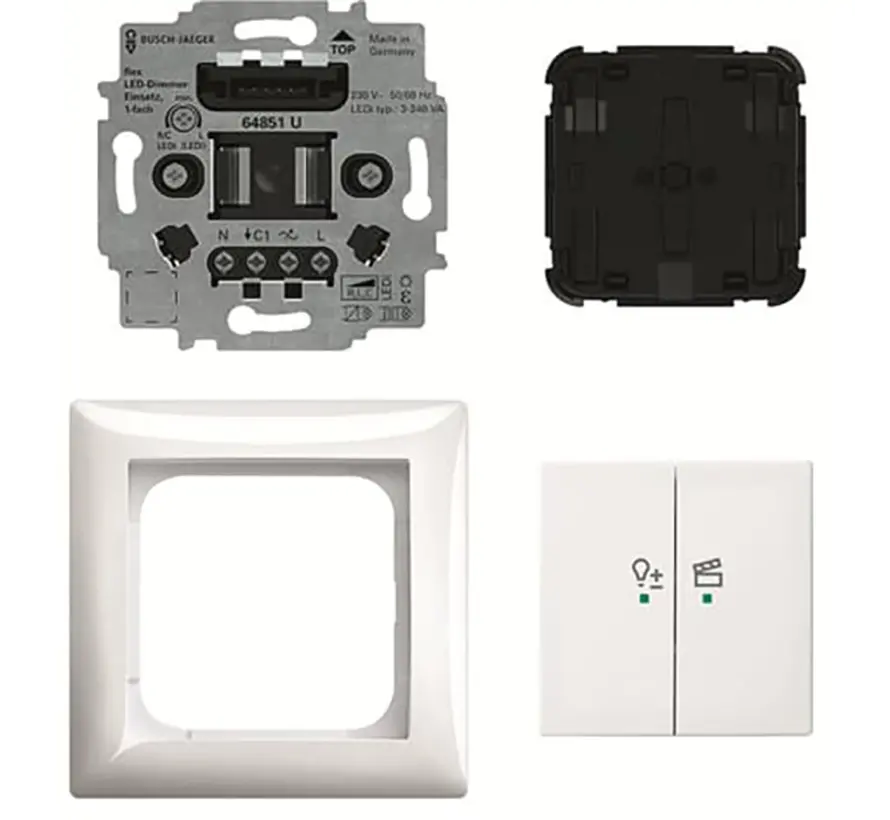 LED-dimmersokkel flex 1-voudig complete set met bedieningselement draadloos Balance SI (62851 UJ-914-WL)