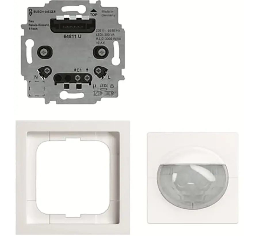 bewegingsmelder met comfort-sensor en multilens compleet Future Linear studiowit glans (64764 UJ-84)