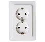wandcontactdoos 2-voudig randaarde voor enkele inbouwdoos HK02 Milano arctic wit (917213007)