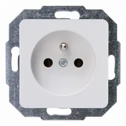 Kopp wandcontactdoos met penaarde Belgie HK02 Milano arctic wit (918913009)