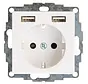 wandcontactdoos randaarde met verhoogde aanraakbeveiliging en 2x USB HK07 Athenis wit (296229004)